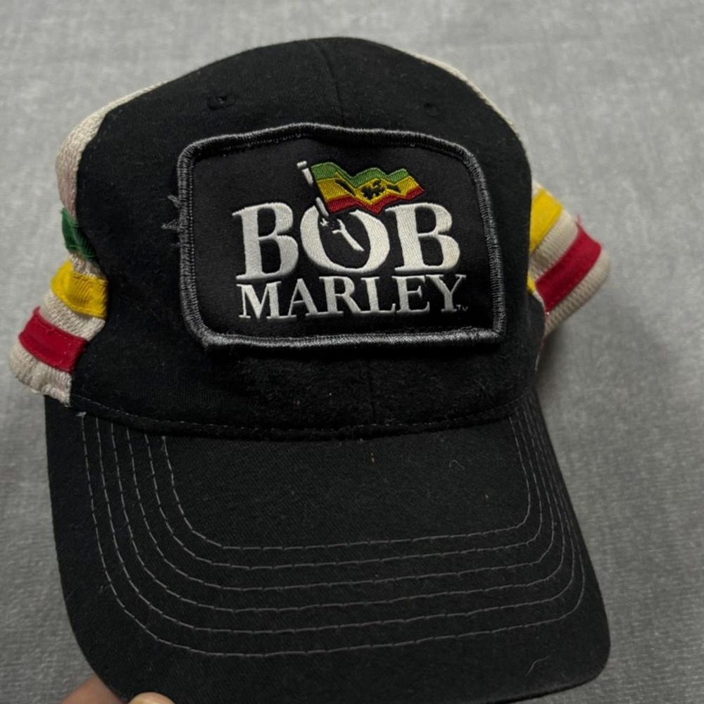 Bob Marley black and multi coloured trucker hat